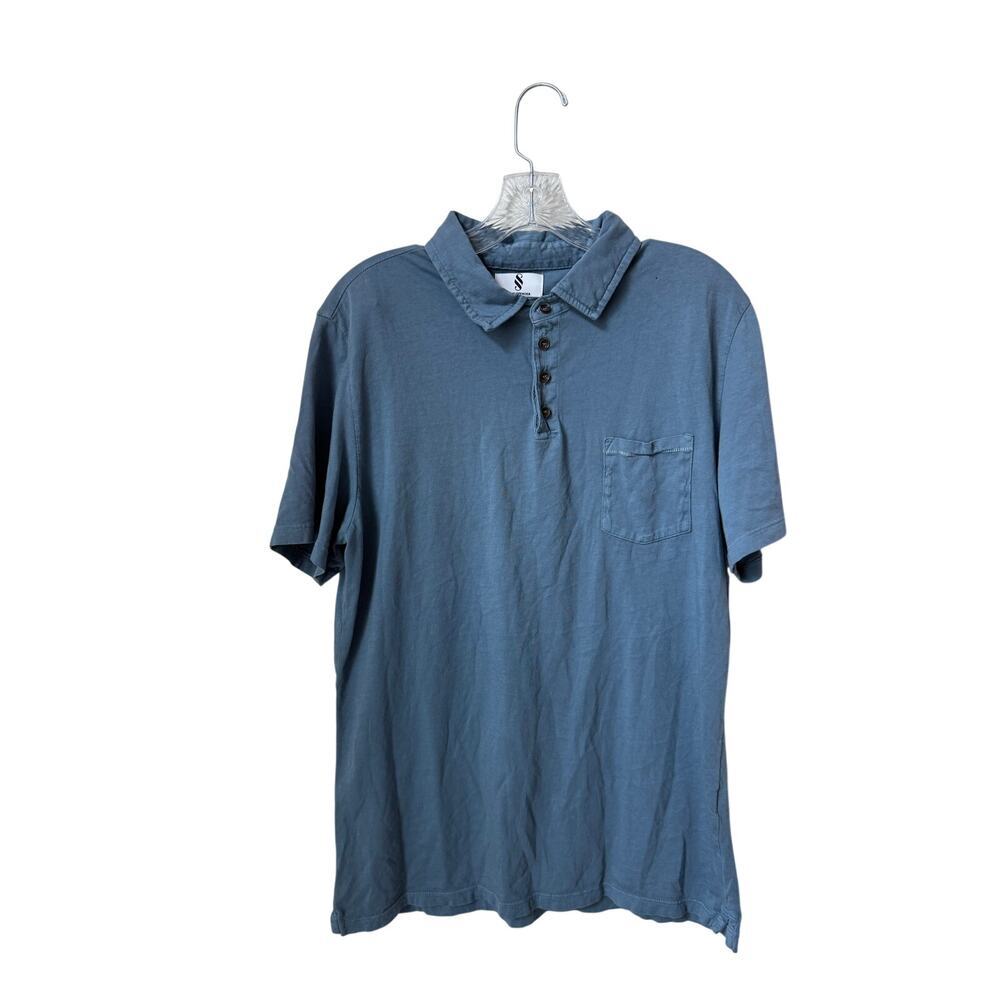 Sunni Spencer Men’s Blue Polo Pocket Shirt Size Medium